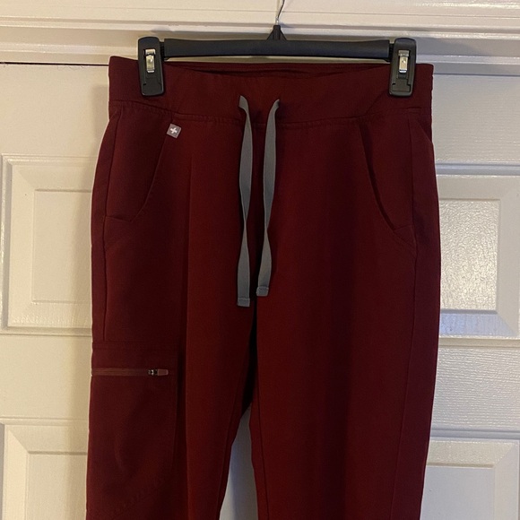 Figs Burgundy Jogger Pants - Picture 2 of 7